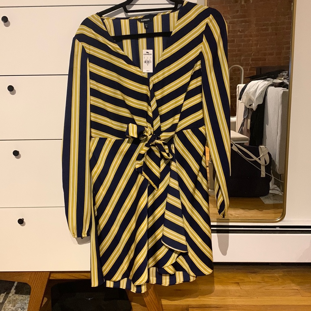 Express Blue and Yellow Dress